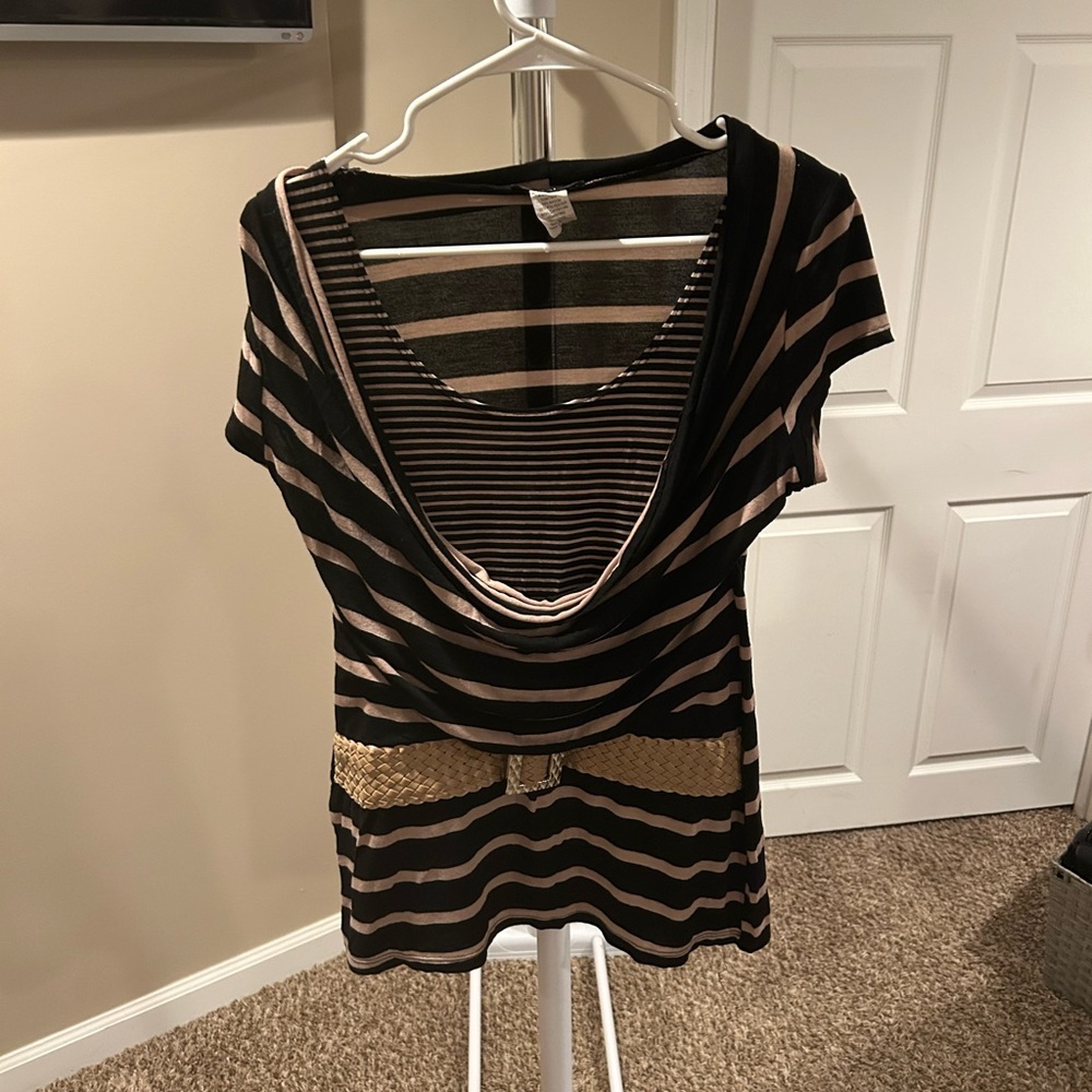 Striped Black and Tan Top